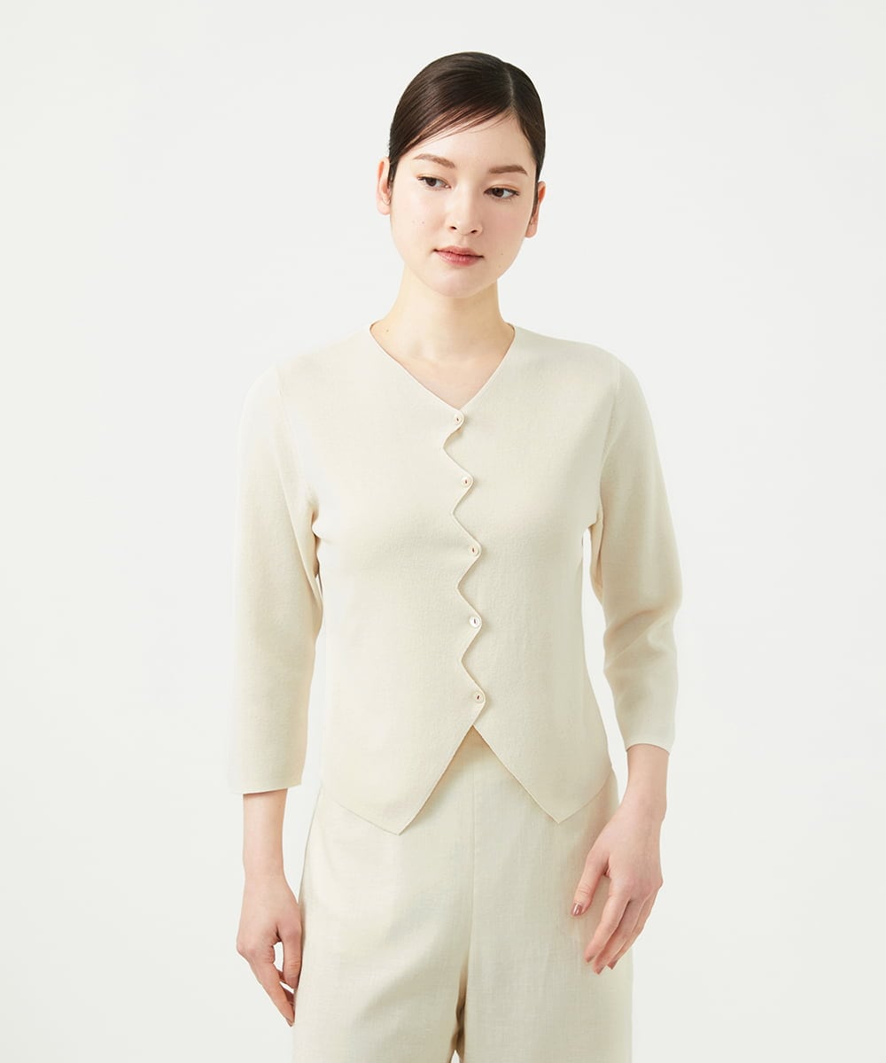 GBFGE01360 Sybilla(シビラ) ジグザグカーディガン アイボリー