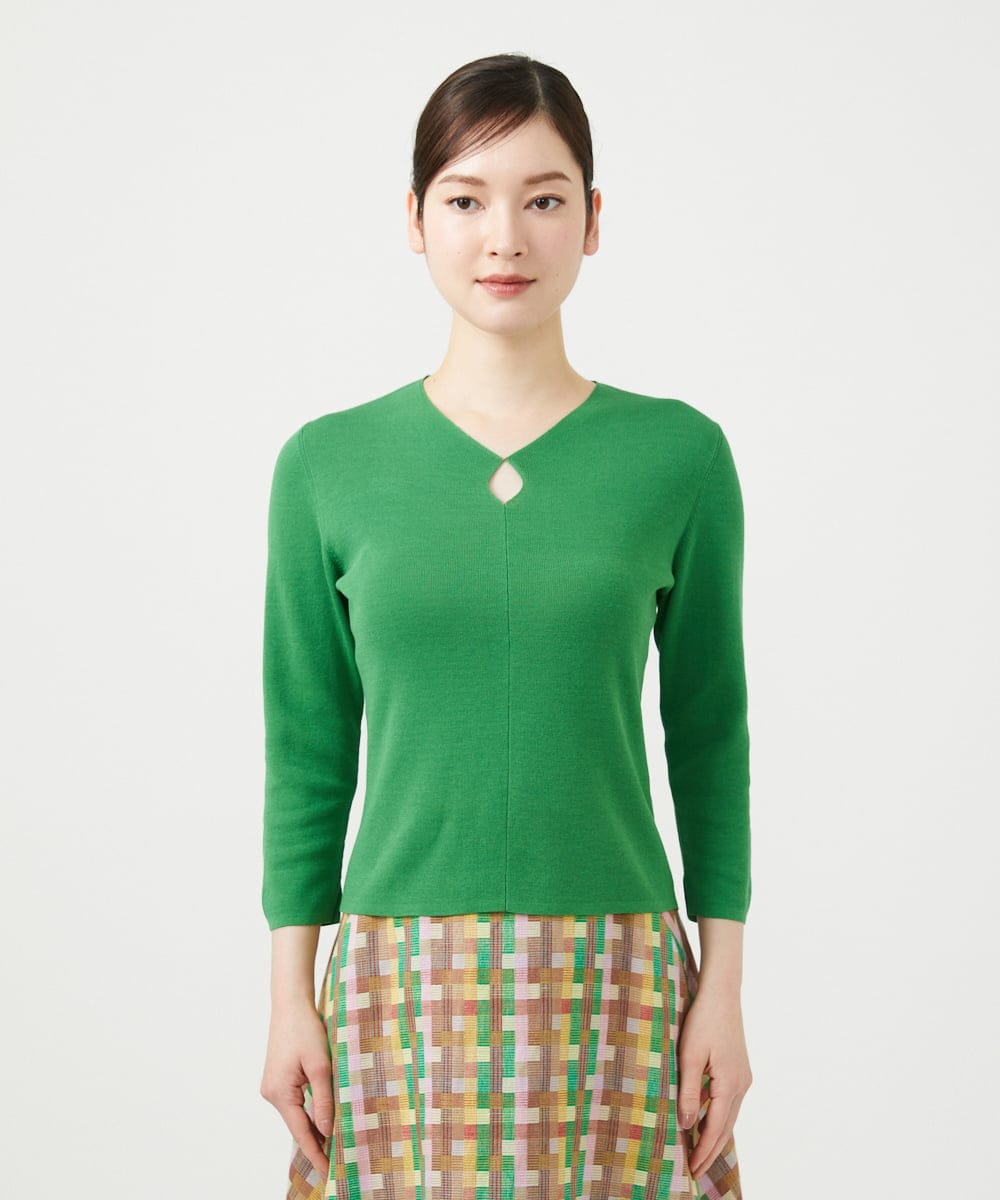 GBFGE02330 Sybilla(シビラ) ダイヤキーホールニット グリーン