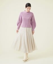 GBFGS07290 Sybilla(シビラ) ボトルネックプルオーバー ピンクパープル