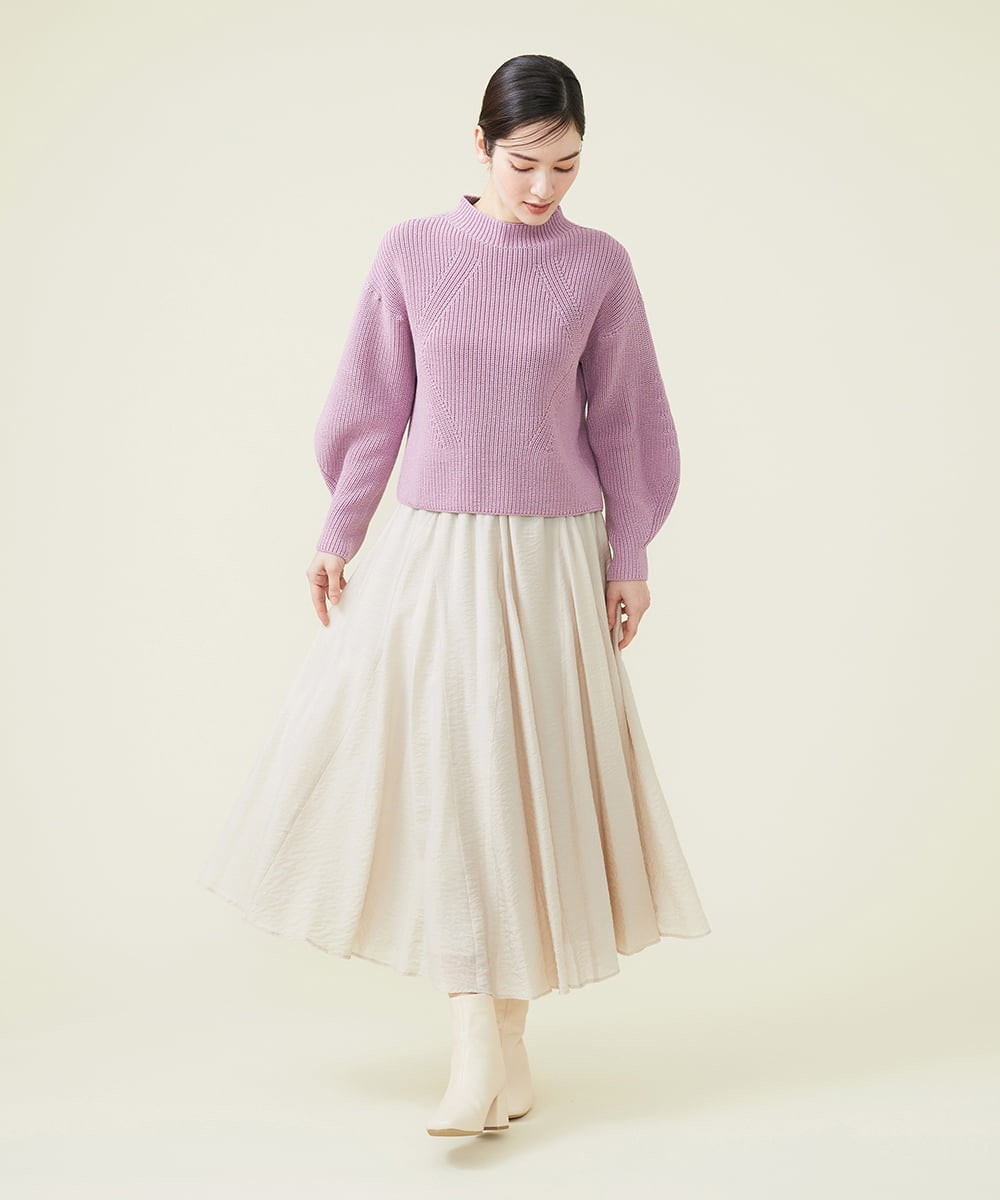 GBFGS07290 Sybilla(シビラ) ボトルネックプルオーバー ピンクパープル