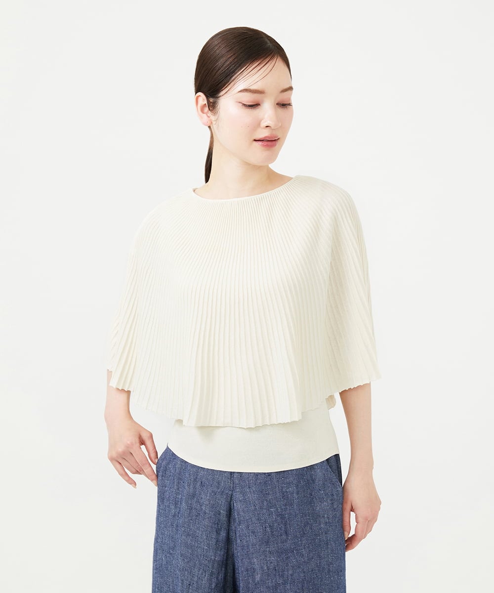 GBFHD01330 Sybilla(シビラ) ケープデザインニット アイボリー