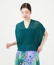 GBFHD30270 Sybilla(シビラ) ペーパーヤーンVネックフォルムニット グリーン