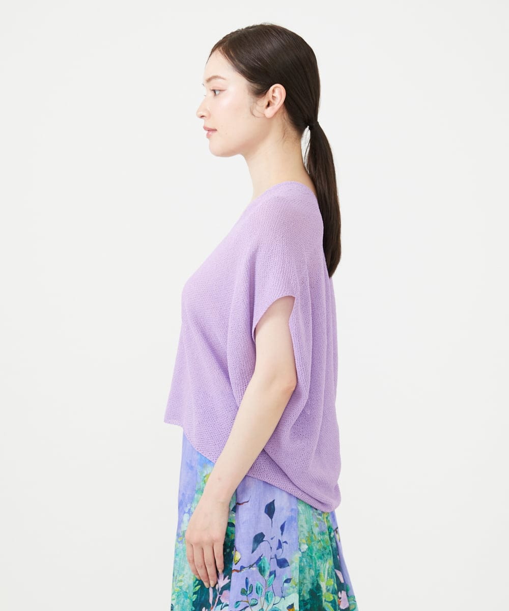 GBFHD30270 Sybilla(シビラ) ペーパーヤーンVネックフォルムニット ラベンダー