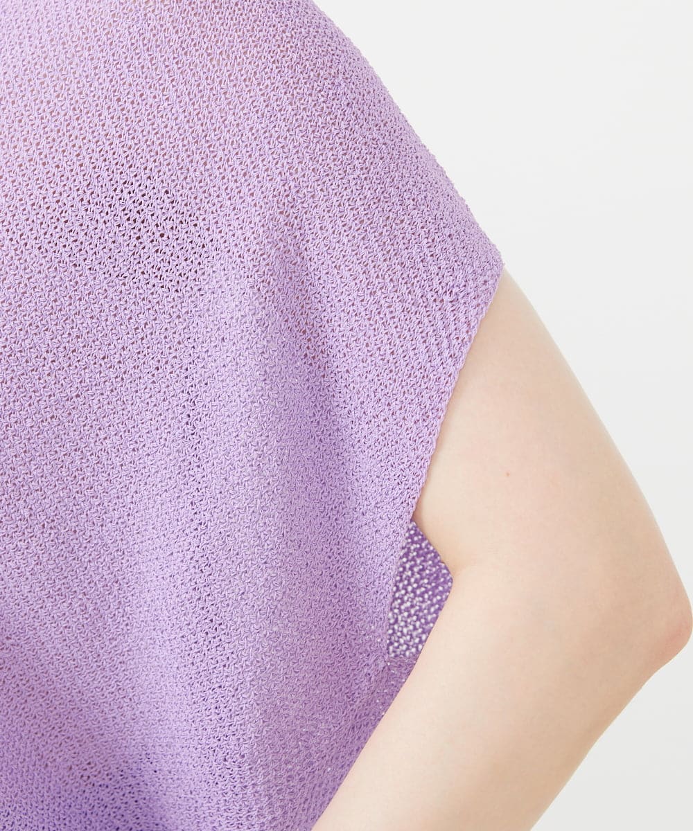 GBFHD30270 Sybilla(シビラ) ペーパーヤーンVネックフォルムニット ラベンダー
