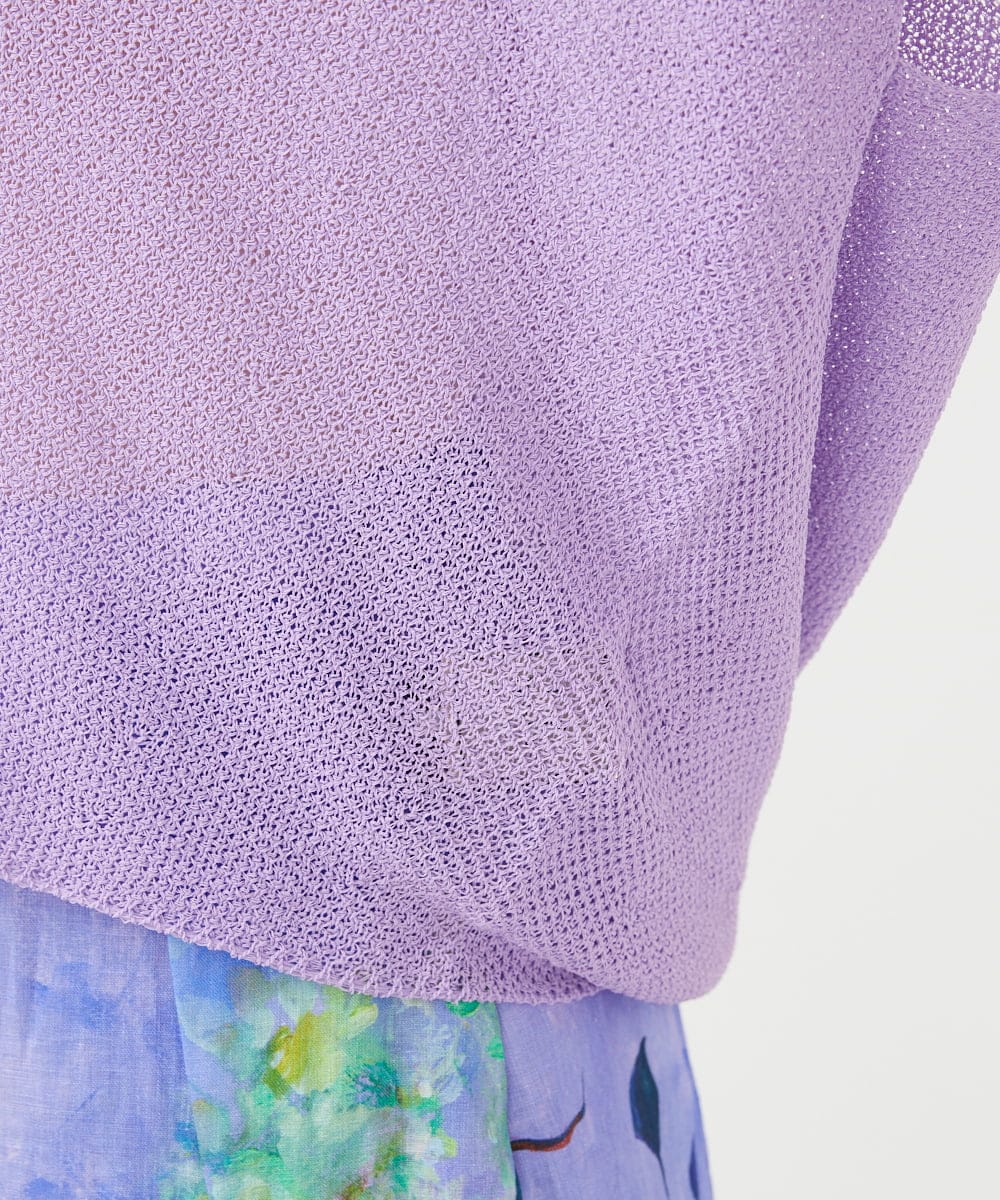 GBFHD30270 Sybilla(シビラ) ペーパーヤーンVネックフォルムニット ラベンダー