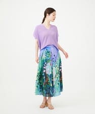 GBFHD30270 Sybilla(シビラ) ペーパーヤーンVネックフォルムニット ラベンダー