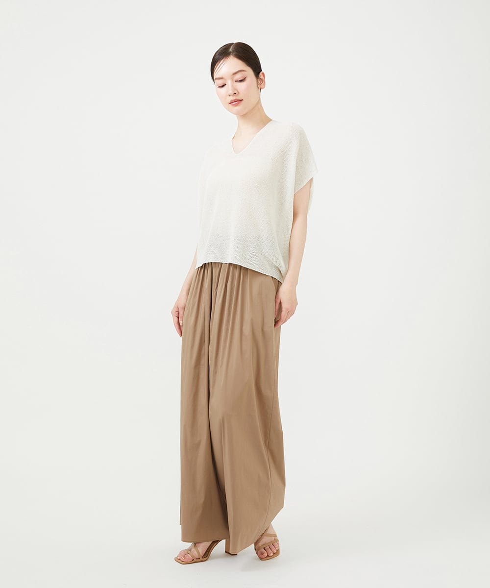 GBFHD30270 Sybilla(シビラ) ペーパーヤーンVネックフォルムニット アイボリー