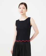 GBFHD31300 Sybilla(シビラ) スカラップヘムノースリーブニット ブラック