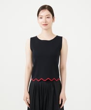 GBFHD31300 Sybilla(シビラ) スカラップヘムノースリーブニット ブラック