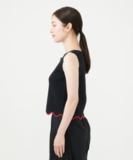 GBFHD31300 Sybilla(シビラ) スカラップヘムノースリーブニット ブラック