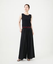 GBFHD31300 Sybilla(シビラ) スカラップヘムノースリーブニット ブラック
