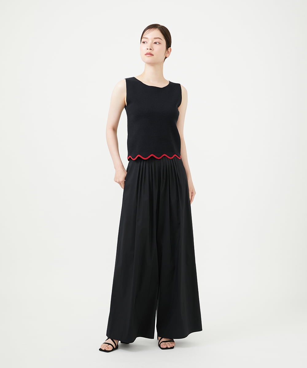 GBFHD31300 Sybilla(シビラ) スカラップヘムノースリーブニット ブラック