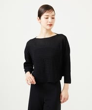 GBFJA71300 Sybilla(シビラ) ペーパーヤーンジオメトリックプルオーバー ブラック
