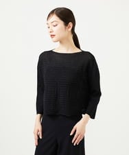 GBFJA71300 Sybilla(シビラ) ペーパーヤーンジオメトリックプルオーバー ブラック