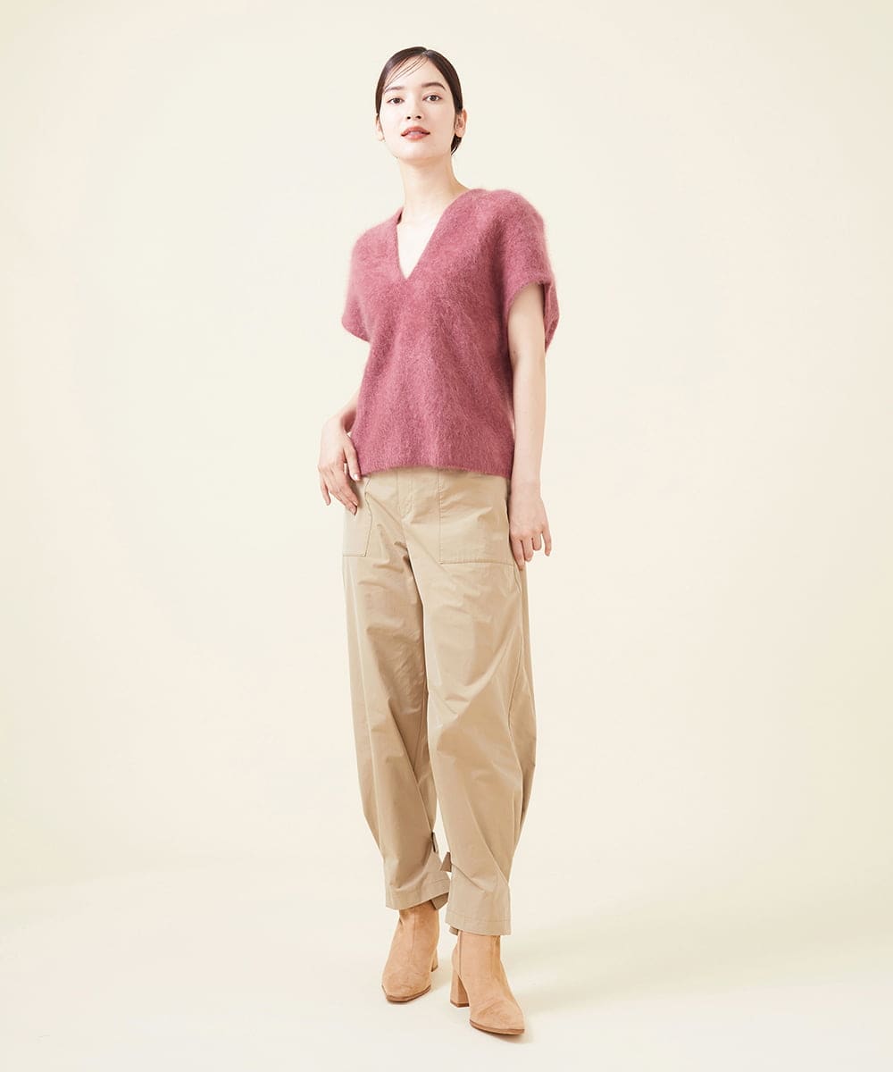 GBFJT01450 Sybilla(シビラ) カシミヤVネックプルオーバー ピンク