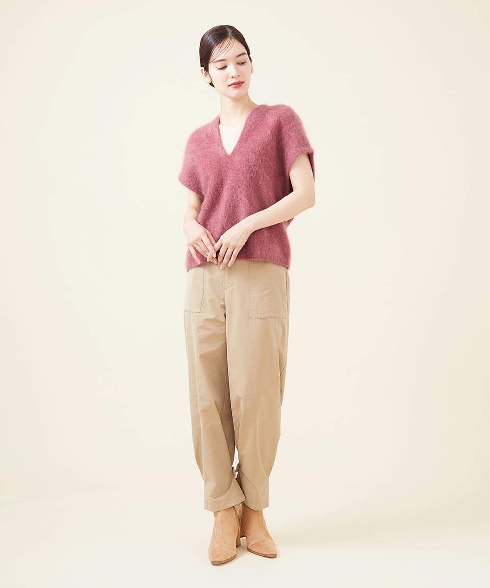 GBFJT01450 Sybilla(シビラ) カシミヤVネックプルオーバー ピンク