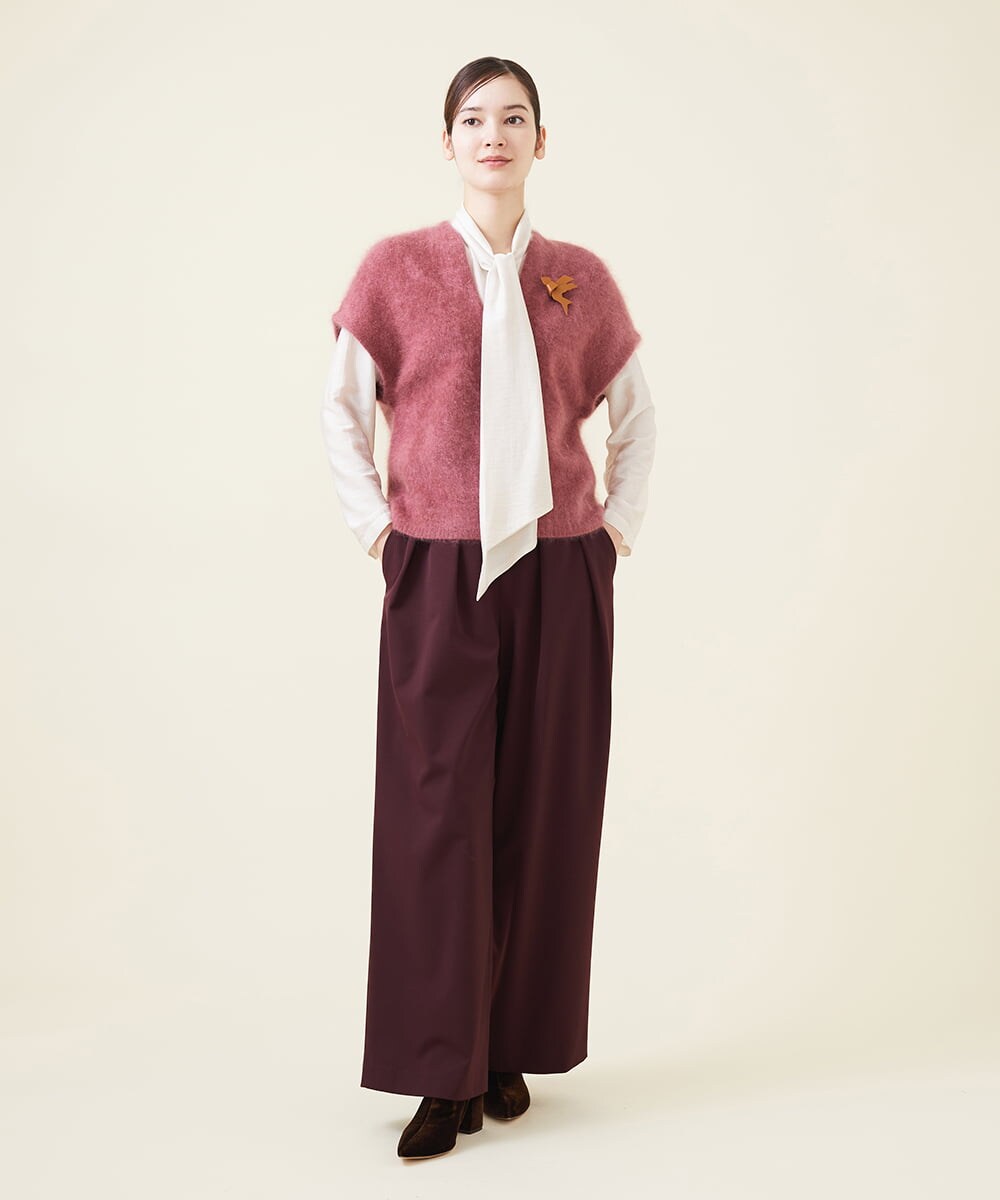 GBFJT01450 Sybilla(シビラ) カシミヤVネックプルオーバー ピンク