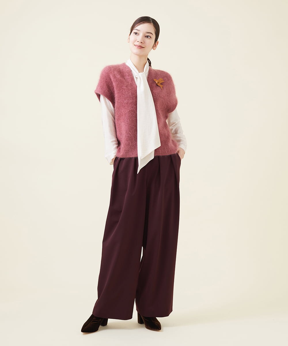 GBFJT01450 Sybilla(シビラ) カシミヤVネックプルオーバー ピンク