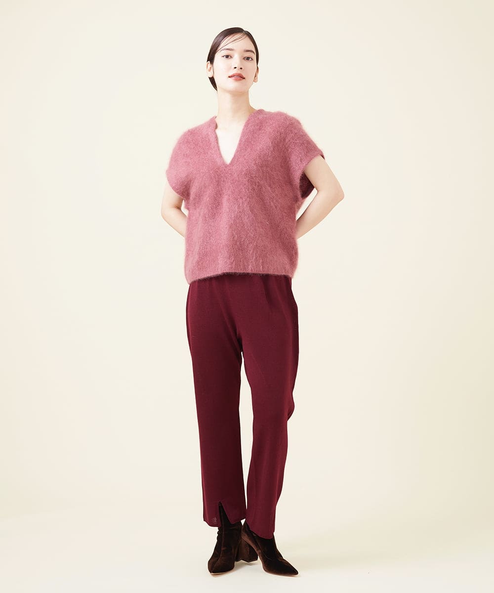 GBFJT01450 Sybilla(シビラ) カシミヤVネックプルオーバー ピンク