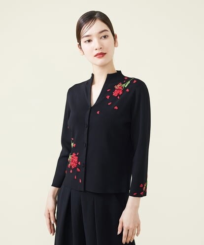 GBFJT05450 Sybilla ゼラニウム刺繍カーディガン