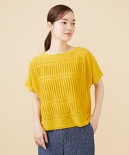 GBFJV01290 Sybilla(シビラ) ピンタック編みプルオーバー イエロー