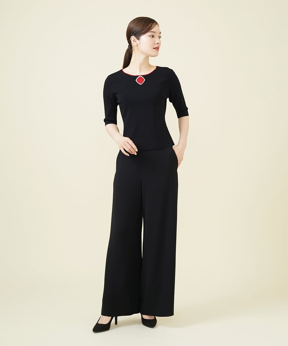 GBFJV03330 Sybilla(シビラ) ダイヤモチーフクロッシェプルオーバー ブラック