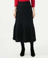 GBGAD01700 Sybilla(シビラ) レリーフニットスカート ブラック