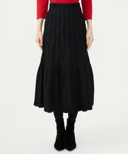 GBGAD01700 Sybilla(シビラ) レリーフニットスカート ブラック