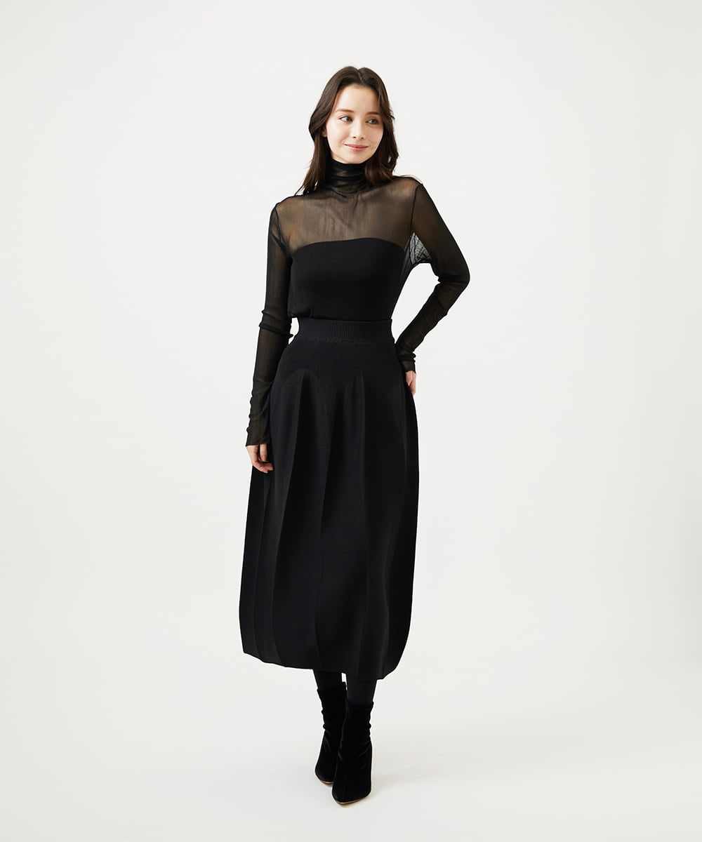 GBGAF02360 Sybilla(シビラ) バルーンニットスカート ブラック