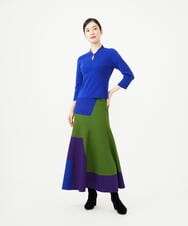 GBGAG01630 Sybilla(シビラ) カラーブロックニットスカート グリーン系