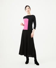 GBGAG02360 Sybilla(シビラ) プリーツ風ニットスカート ブラック