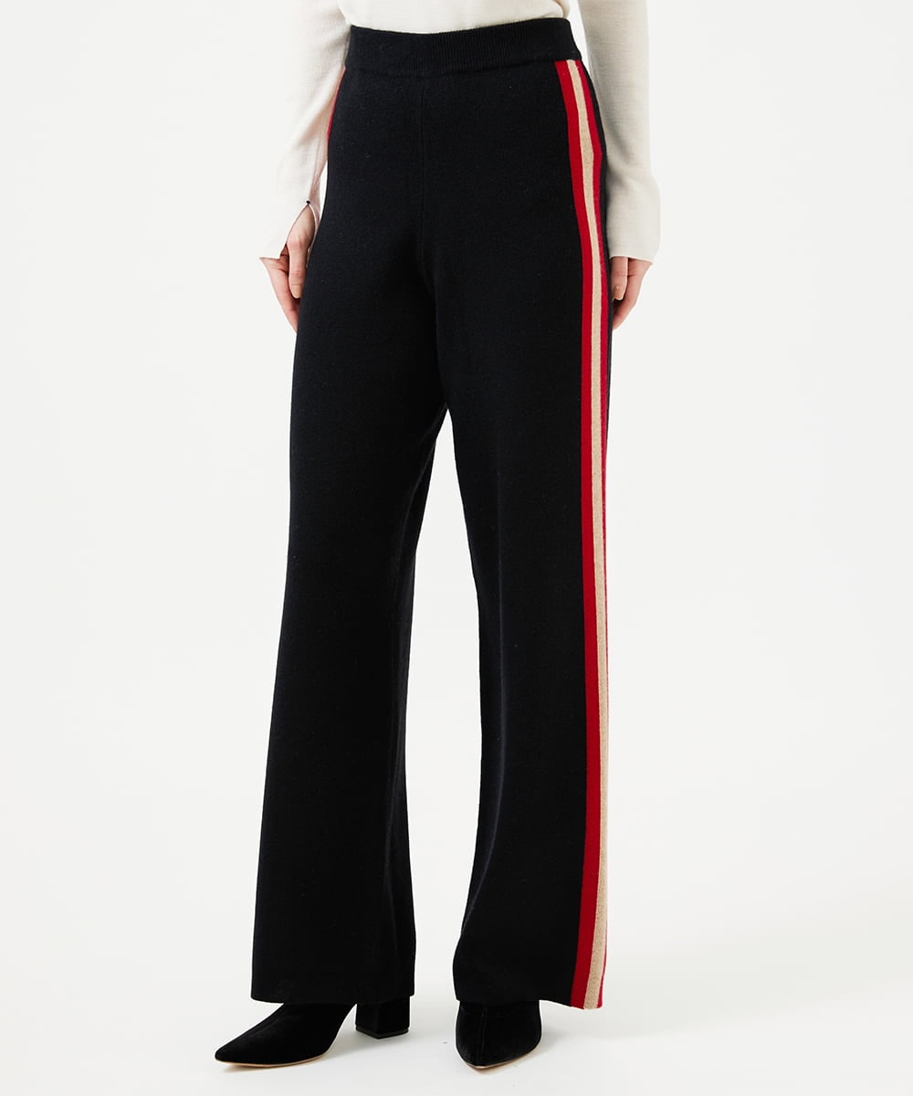 GBGCD01500 Sybilla(シビラ) 配色ラインニットパンツ ブラック