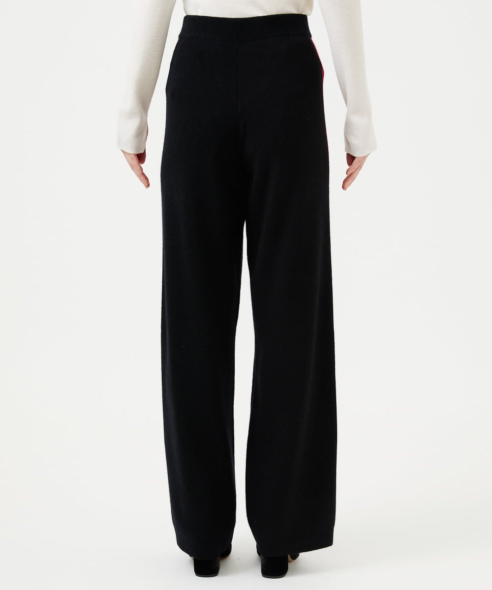 GBGCD01500 Sybilla(シビラ) 配色ラインニットパンツ ブラック