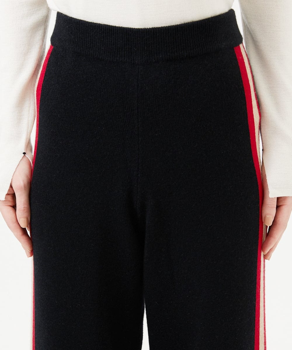 GBGCD01500 Sybilla(シビラ) 配色ラインニットパンツ ブラック