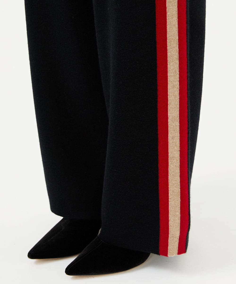 GBGCD01500 Sybilla(シビラ) 配色ラインニットパンツ ブラック