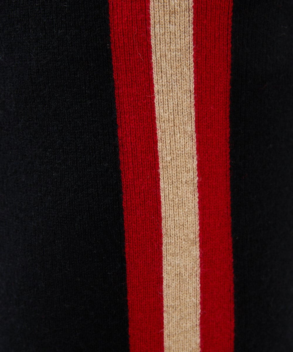 GBGCD01500 Sybilla(シビラ) 配色ラインニットパンツ ブラック