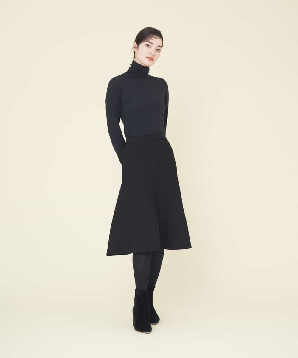 GBGER01390 Sybilla(シビラ) リブニットフォルムスカート ブラック