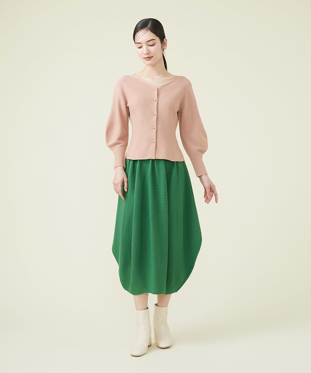 GBGET02330 Sybilla(シビラ) 【フォルムニット】バルーンフォルムニットスカート グリーン