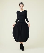 GBGET02330 Sybilla(シビラ) 【フォルムニット】バルーンフォルムニットスカート ブラック