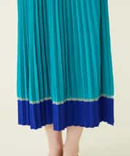 GBGGQ01390 Sybilla(シビラ) カラーブロックプリーツニットスカート ブルー