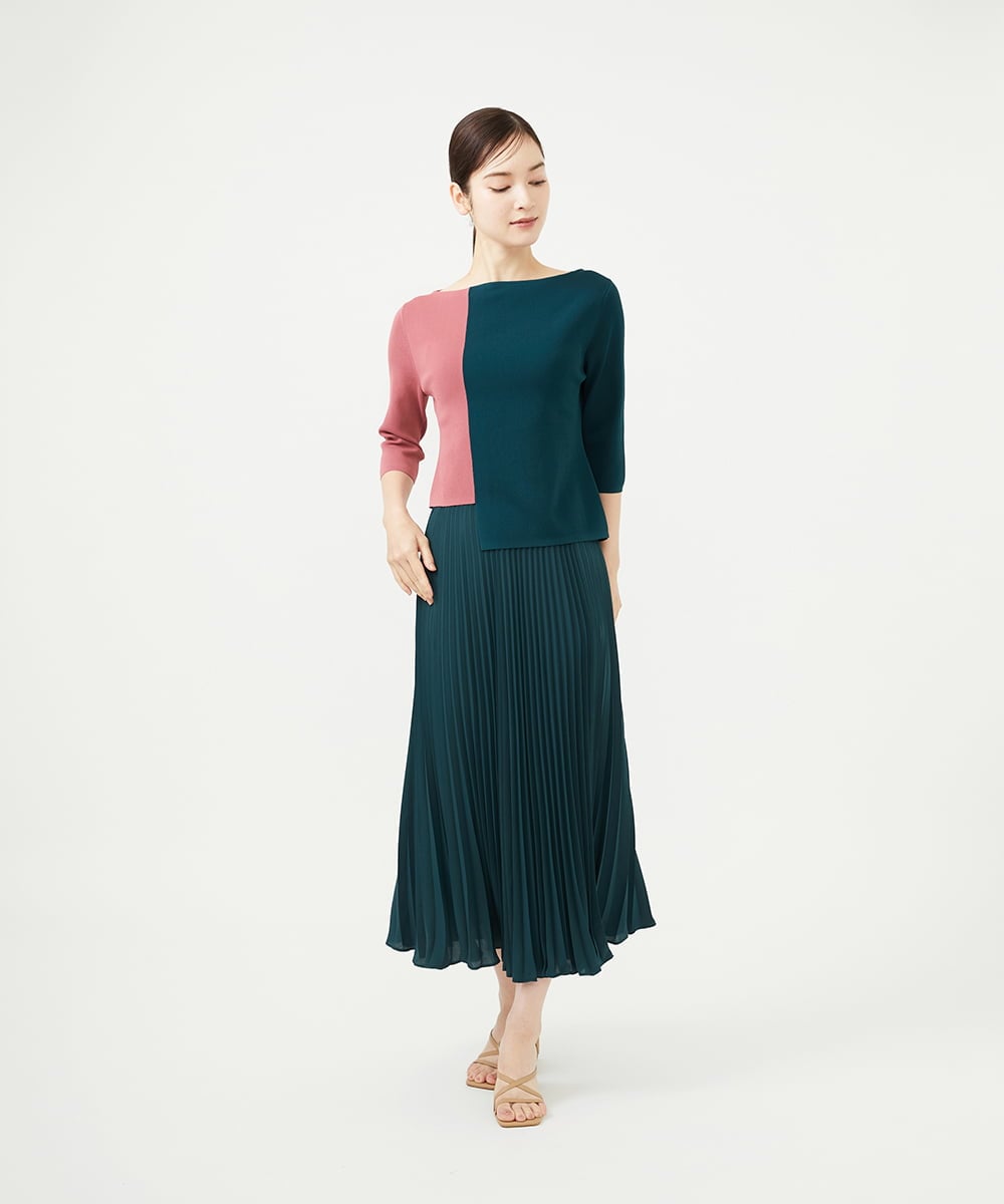 GBHAD01360 Sybilla(シビラ) アコーディオンプリーツスカート グリーン