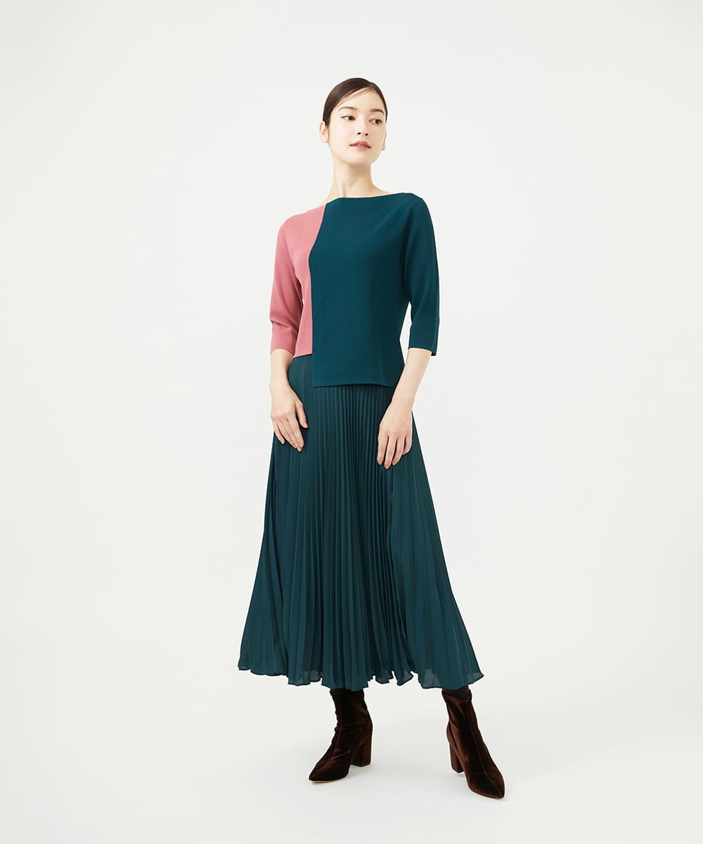 GBHAD01360 Sybilla(シビラ) アコーディオンプリーツスカート グリーン