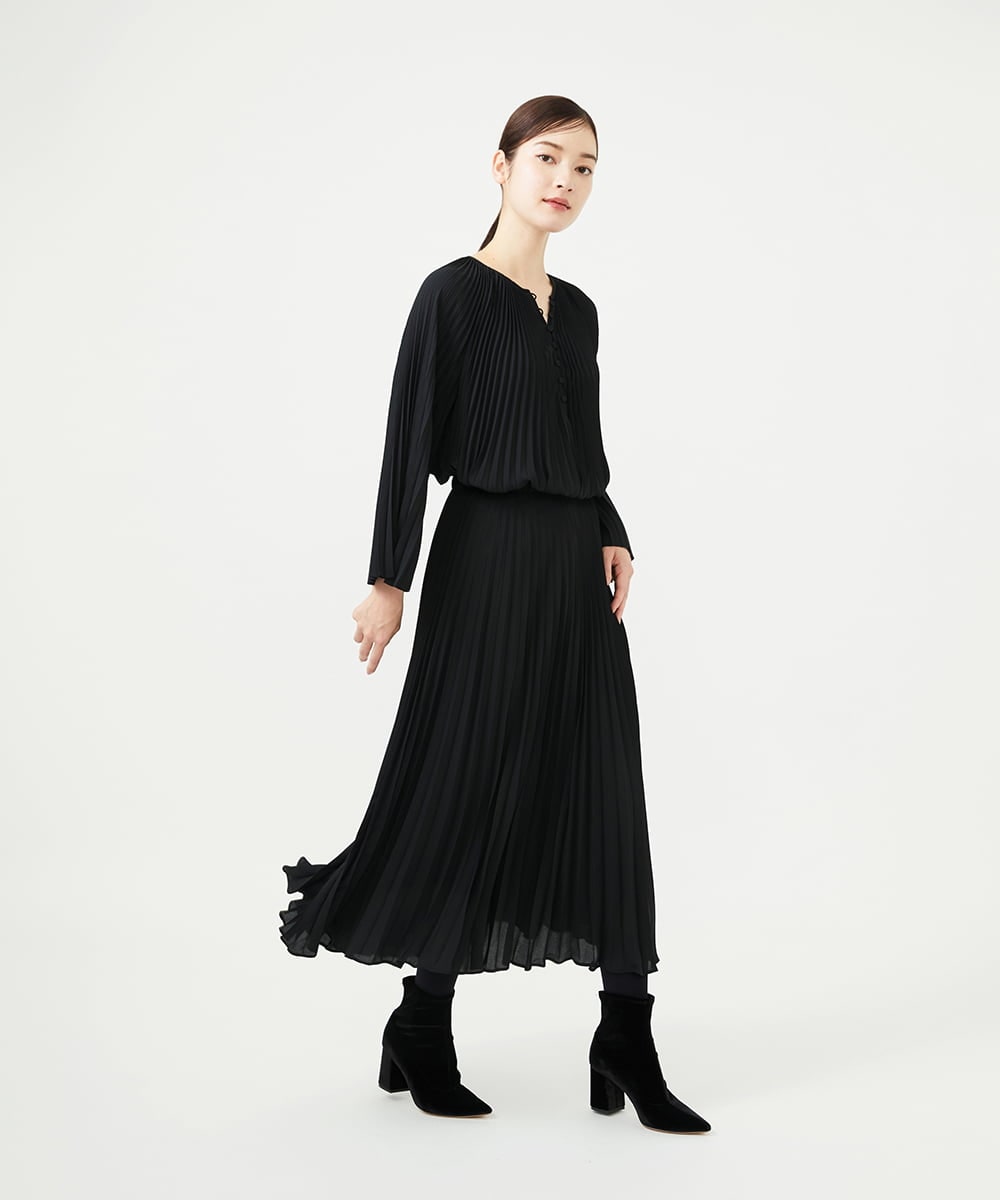 GBHAD01360 Sybilla(シビラ) アコーディオンプリーツスカート ブラック