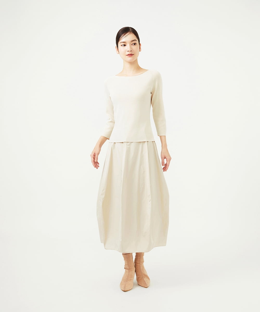 GBHAD05330 Sybilla(シビラ) シルキータフタコクーンスカート ライトベージュ