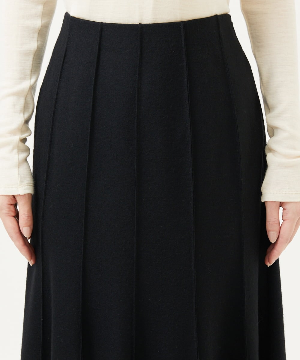 GBHAE32360 Sybilla(シビラ) ピンタックデザインスカート ブラック