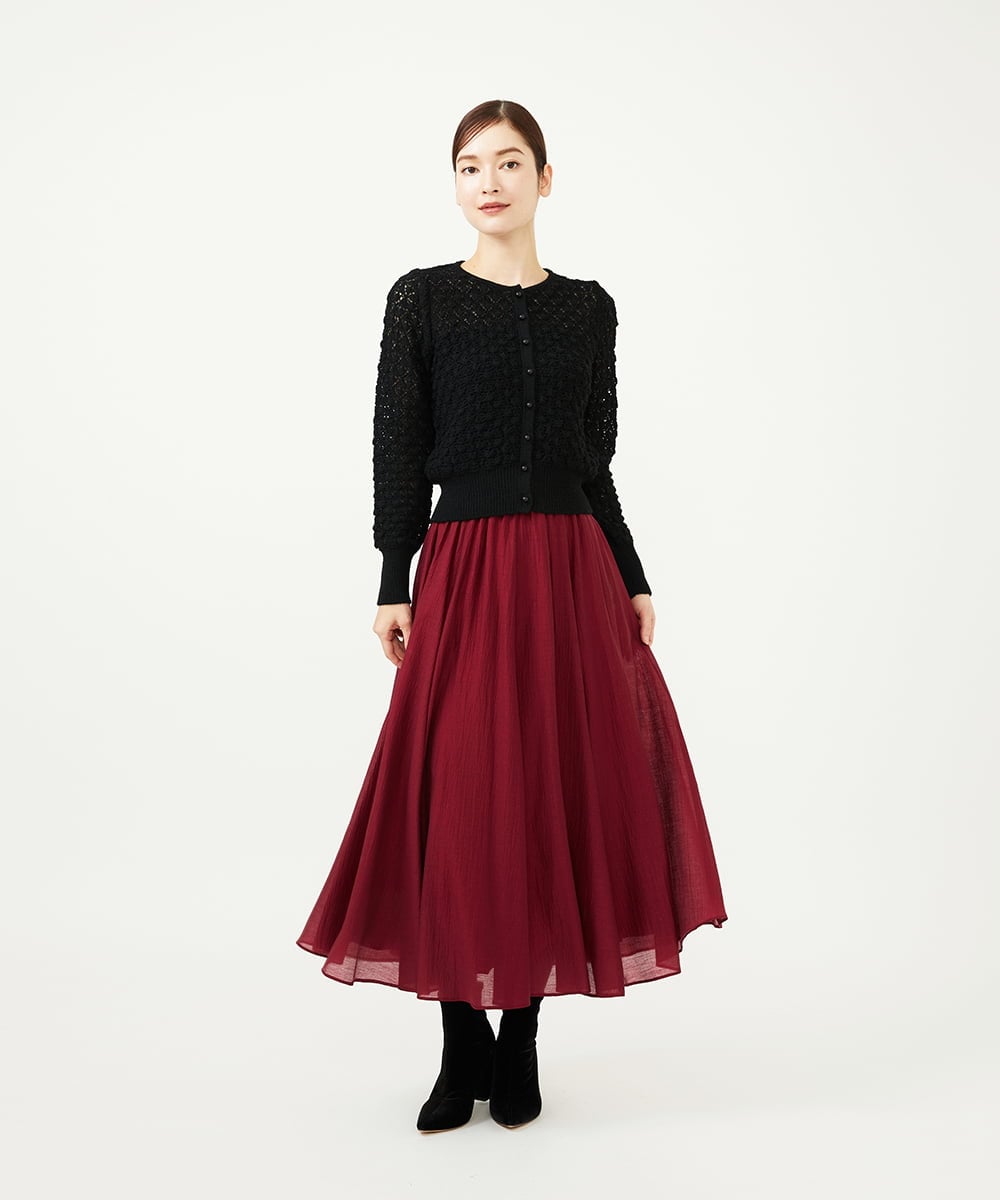 GBHAE42250 Sybilla(シビラ) シアークリンクルスカート ダークレッド