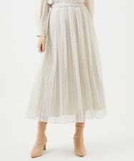 GBHAF32400 Sybilla(シビラ) ストライプレーススカート ライトベージュ