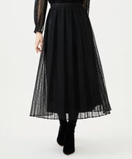 GBHAF32400 Sybilla(シビラ) ストライプレーススカート ブラック