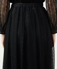 GBHAF32400 Sybilla(シビラ) ストライプレーススカート ブラック