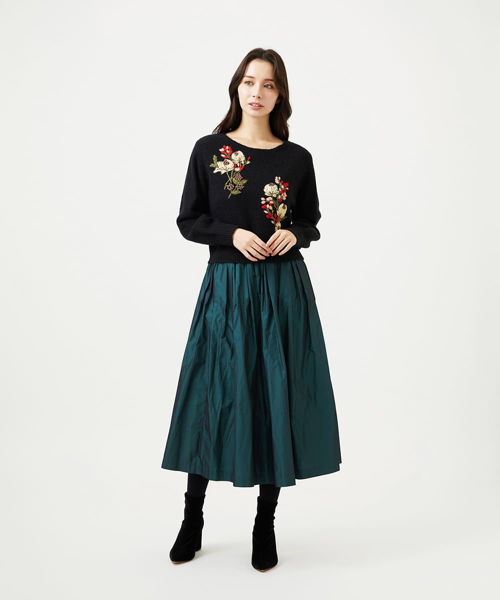 GBHAF35270 Sybilla(シビラ) シャンブレータフタスカート グリーン